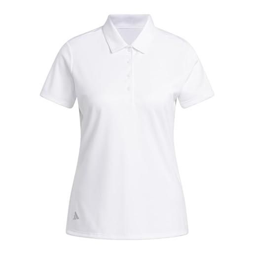 adidas femme women's solid performance short sleeve polo shirt, collegiate navy, l