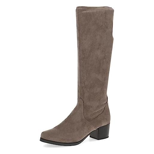 CAPRICE 9-25506-41, stivali piatti donna, nero (black stretch), 41 eu