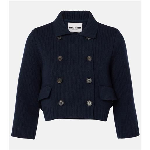 Miu Miu cappotto doppiopetto cropped in lana