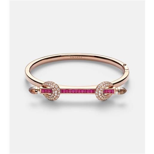 Ananya bracciale chakra icon in oro rosa 18kt con pietre preziose