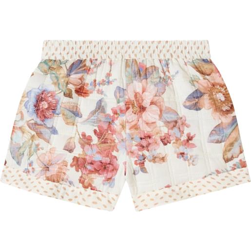 Zimmermann Kids shorts awaken in cotone trapuntato con stampa floreale