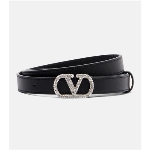 Valentino Garavani cintura vlogo in pelle con cristalli