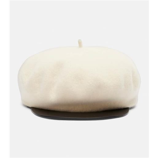 Valentino cappello vlogo in lana con pelle