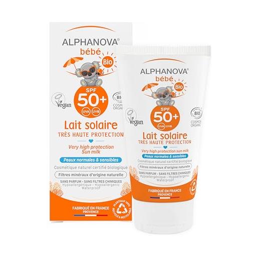 Alphanova sun bio, latte solare per bambini - spf 50+, 4.4 oz. 