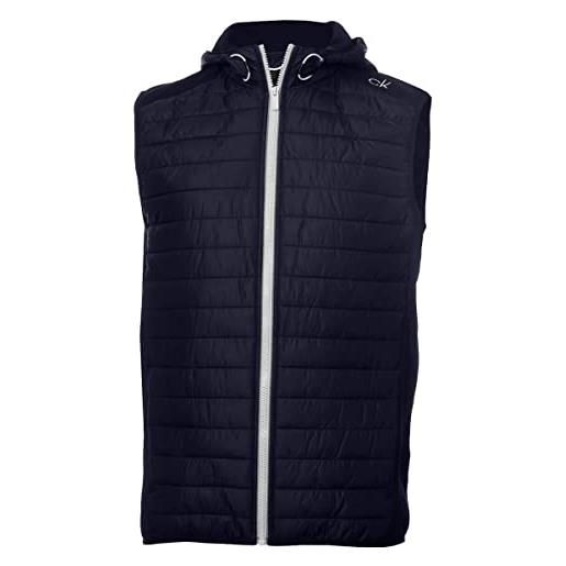 Calvin Klein 2025 gilet ibrido cappuccio redwood da uomo - marina/marina - xl