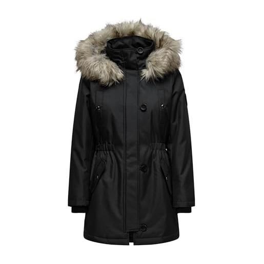 ONLY onliris fur winter parka life cc otw, mauve wine, s donna