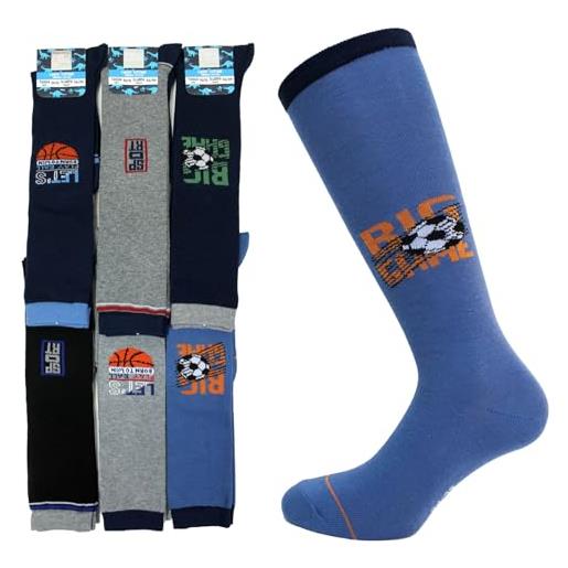 Enrico Coveri 6 paia calze lunghe bimbo calzino ragazzo caldo cotone bl9ass (it, numero, 34, 39, regular, multicolore)