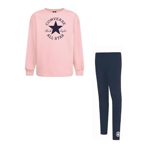 Converse tuta da ragazza crewneck legging rosa taglia 13-15 a codice 4cg229-bfk
