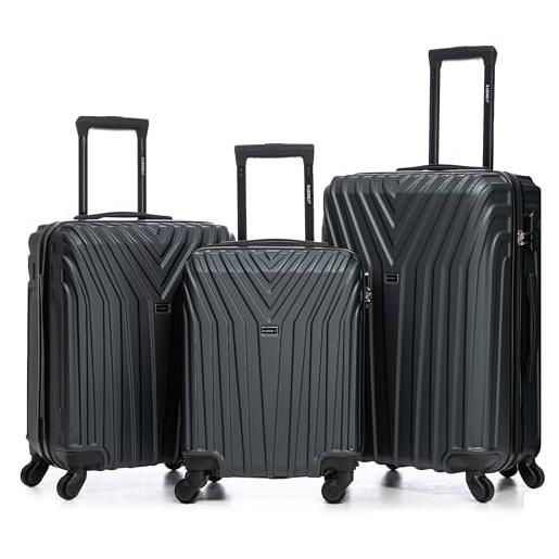 Valigia Cabina TOV PC+ABS – Guscio Rigido 4 Ruote, Leggera, Motivo Checkerato, Turkey