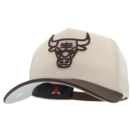 Mitchell & Ness nba fashion basic 2t pro snapback basecap, crema, bianco, regolabile, uomo, donna, bambini, unisex, primavera, estate, autunno, inverno, crema, chicago bulls, taglia unica