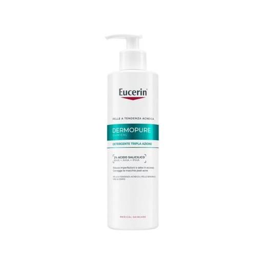 Eucerin - dermopure clinical detergente tripla azione pelle acneica confezione 400 ml