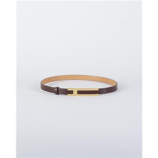 ELISABETTA FRANCHI cintura coffee con fibbia logo