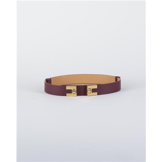 ELISABETTA FRANCHI cintura merlot con placca logo