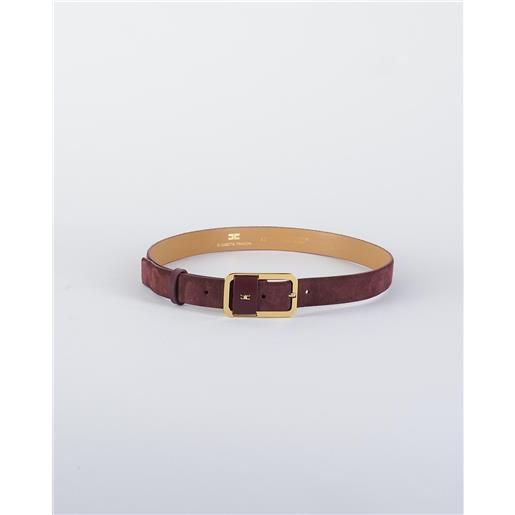 ELISABETTA FRANCHI cintura merlot in pelle con logo a rilievo