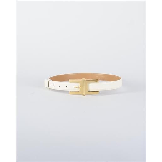 ELISABETTA FRANCHI cintura milk con fibbia logo