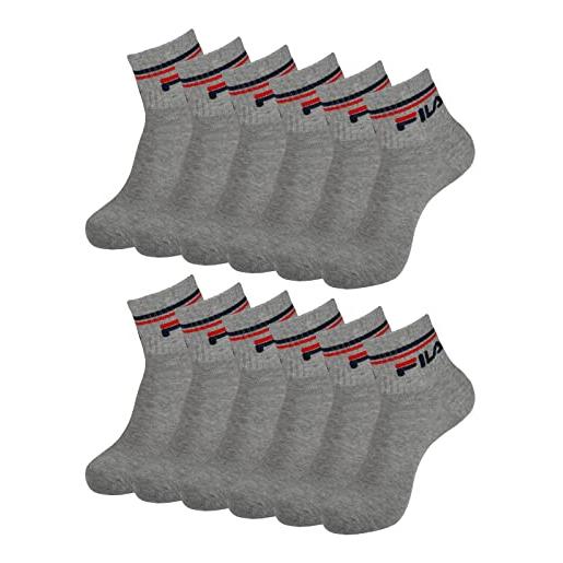 FILA calza - calzini sportivi da uomo e donna, 6 paia, -400 grigio melange, 39-42