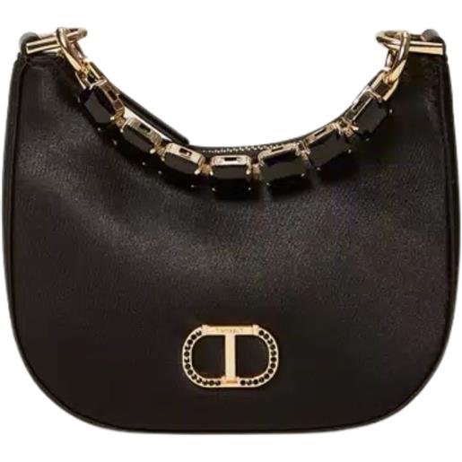 TWINSET borsa 'croissant' in raso con strass