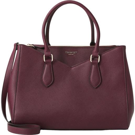 TWINSET borsa a mano twinset in saffiano bordeaux