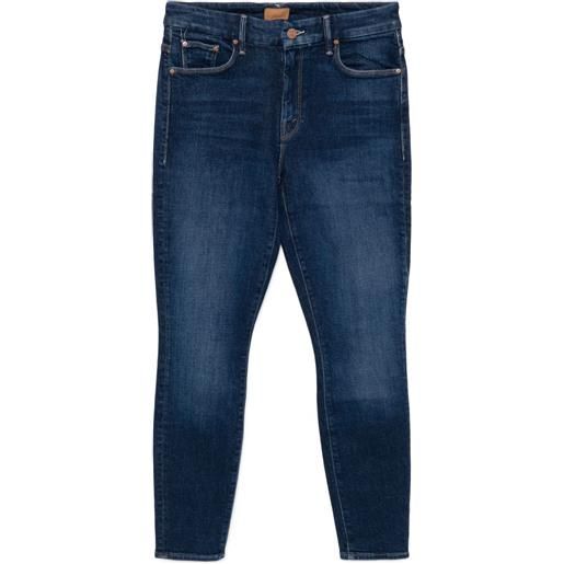 MOTHER jeans looker a vita alta - blu