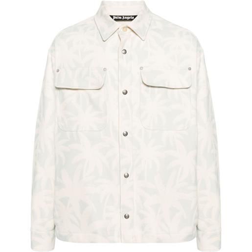 Palm Angels giacca-camicia palms - blu