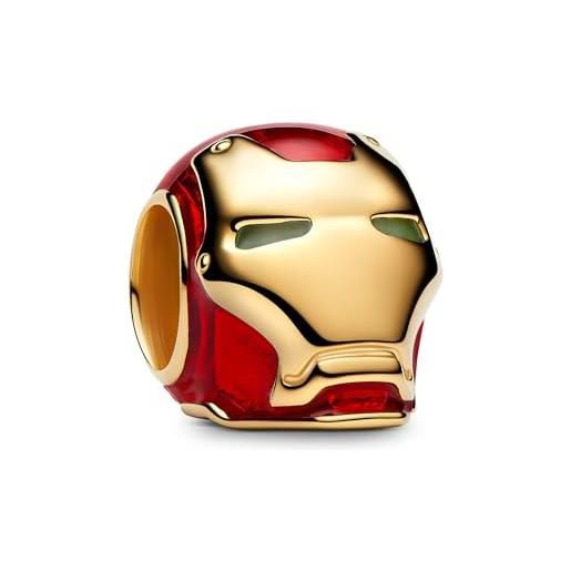 PANDORA moments marvel iron man 764213c01 - charm in lega di metallo placcato oro 14 carati, compatibile moments