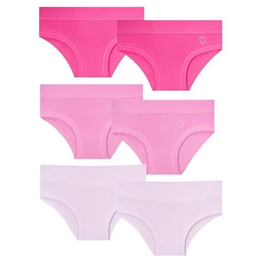 EMY slip bambina e ragazza in cotone naturale - confezione da 6 pezzi bianchi o rosa - morbidi, traspiranti e resistenti (5 anni strass assortito)