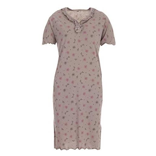 Zeitlos camicia da notte da donna, a maniche corte, con fiocco, con volant a libellula, , sabbia, 6x-large