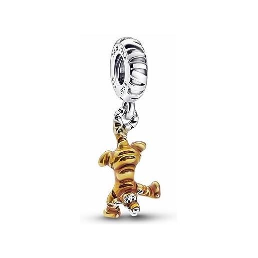PANDORA disney pendente con tigro in argento sterling con smalto arancione trasparente