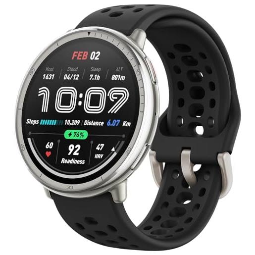 Amazfit active 2 smart watch 44mm, ai, controllo vocale, gps e mappe incluse, batteria da 10 giorni, 160+ modalità sportive, resistente all. Acqua 5 atm per android e i. Phone, nero