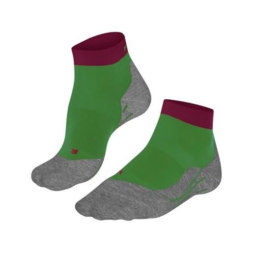 Falke ru4 endurance short w sso cotone filo funzionale antivesciche 1 paio, calzini da corsa donna, verde grass green 7014, 35-36