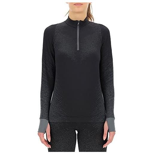 UYN maglia running exceleration zip-up - maniche lunghe con mezza zip, interno in pile, flexy ribs e terry aircell