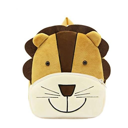 Tanweibago zaino carino per bambini in peluche a forma di animale, mini borsa da viaggio per asilo nido per neonata 2-6 anni, leone marrone, taglia unica, zaino