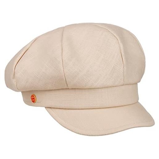 MAYSER berretto newsboy antje light donna - made in the eu estivo lino cappellino da con visiera, fodera estate primavera/estate - taglia unica beige chiaro