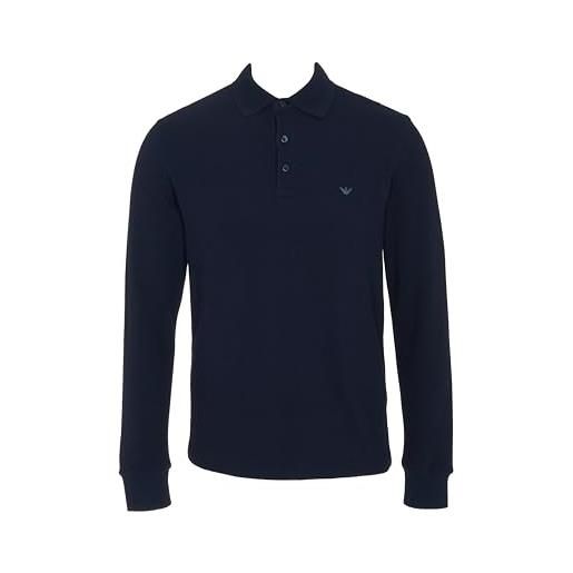 Emporio Armani piquet polo sweatshirt maglia di tuta, blu, xl uomo