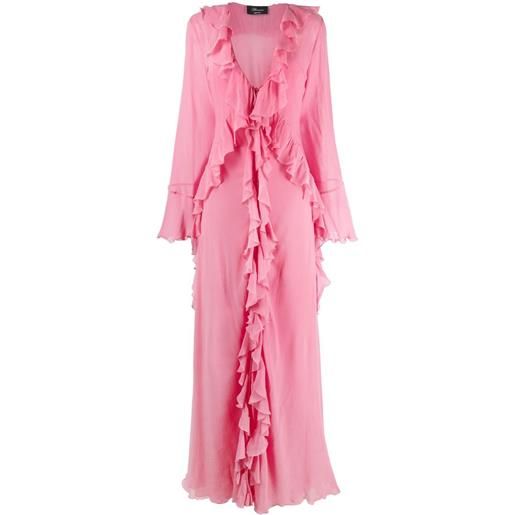 Blumarine abito da sera con ruches - rosa