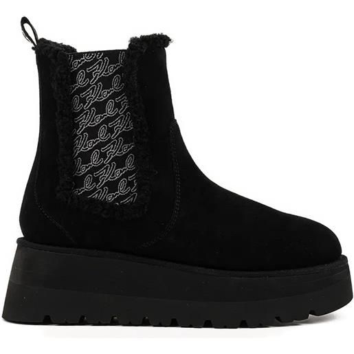 Karl Lagerfeld stivaletti skylar con logo - nero