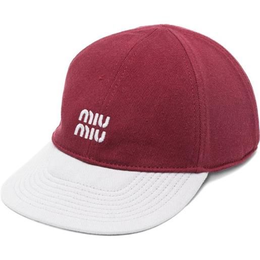 Miu Miu drill baseball cap - rosso