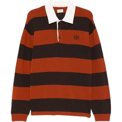 BODE polo con colletto a righe - marrone