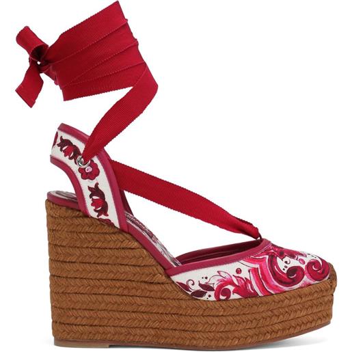 Dolce & Gabbana espadrilles con stampa maioliche - rosso