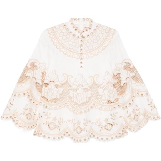 ZIMMERMANN blusa wanderlust con ricamo - toni neutri