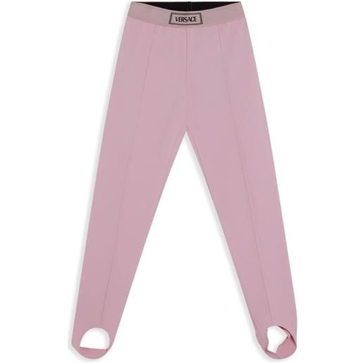 Versace Kids leggings con banda logo - rosa