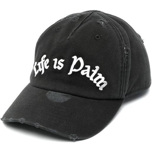 Palm Angels cappello da baseball con effetto vissuto - nero