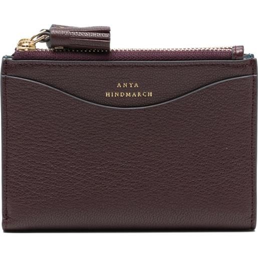 Anya Hindmarch portafoglio peeping eyes con doppia zip - marrone
