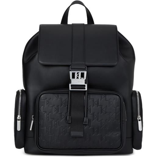 Karl Lagerfeld zaino con fibbia goffrata - nero