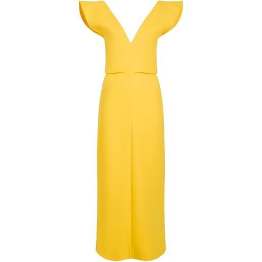 Proenza Schouler abito midi mariam con scollo a v - giallo