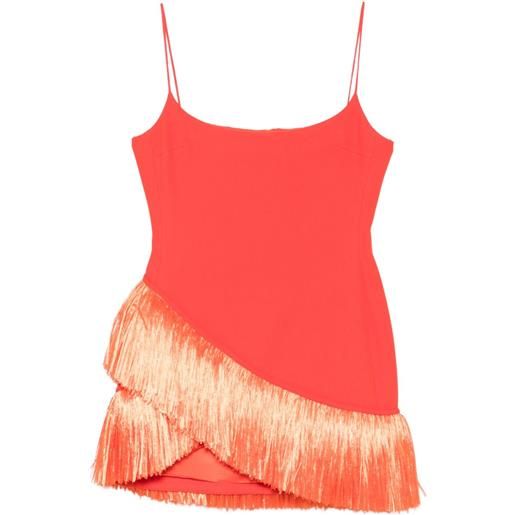 David Koma abito corto con frange - arancione