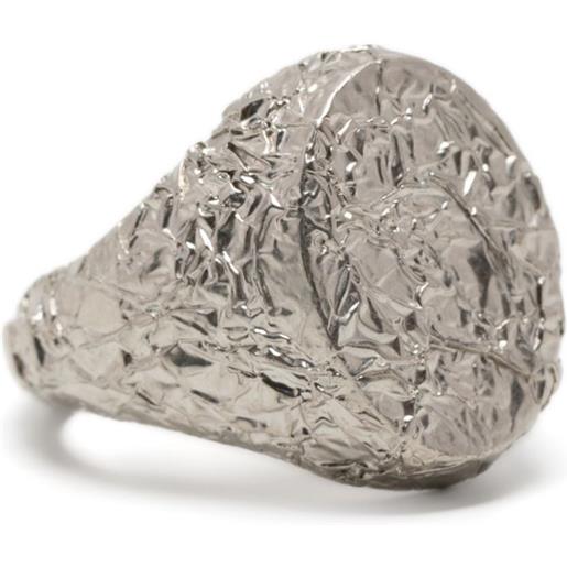 MM6 Maison Margiela anello con logo - argento