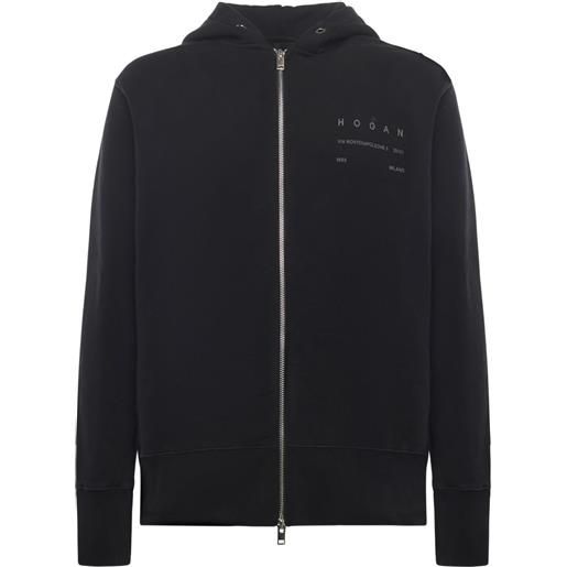 Hogan felpa con cappuccio e logo - nero