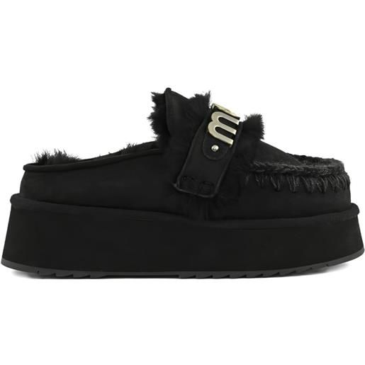 Mou mules con logo - nero