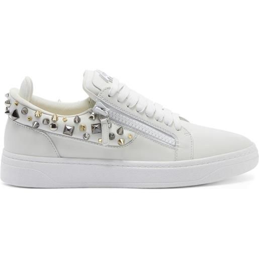 Giuseppe Zanotti sneakers gz94 con borchie e doppia zip - bianco